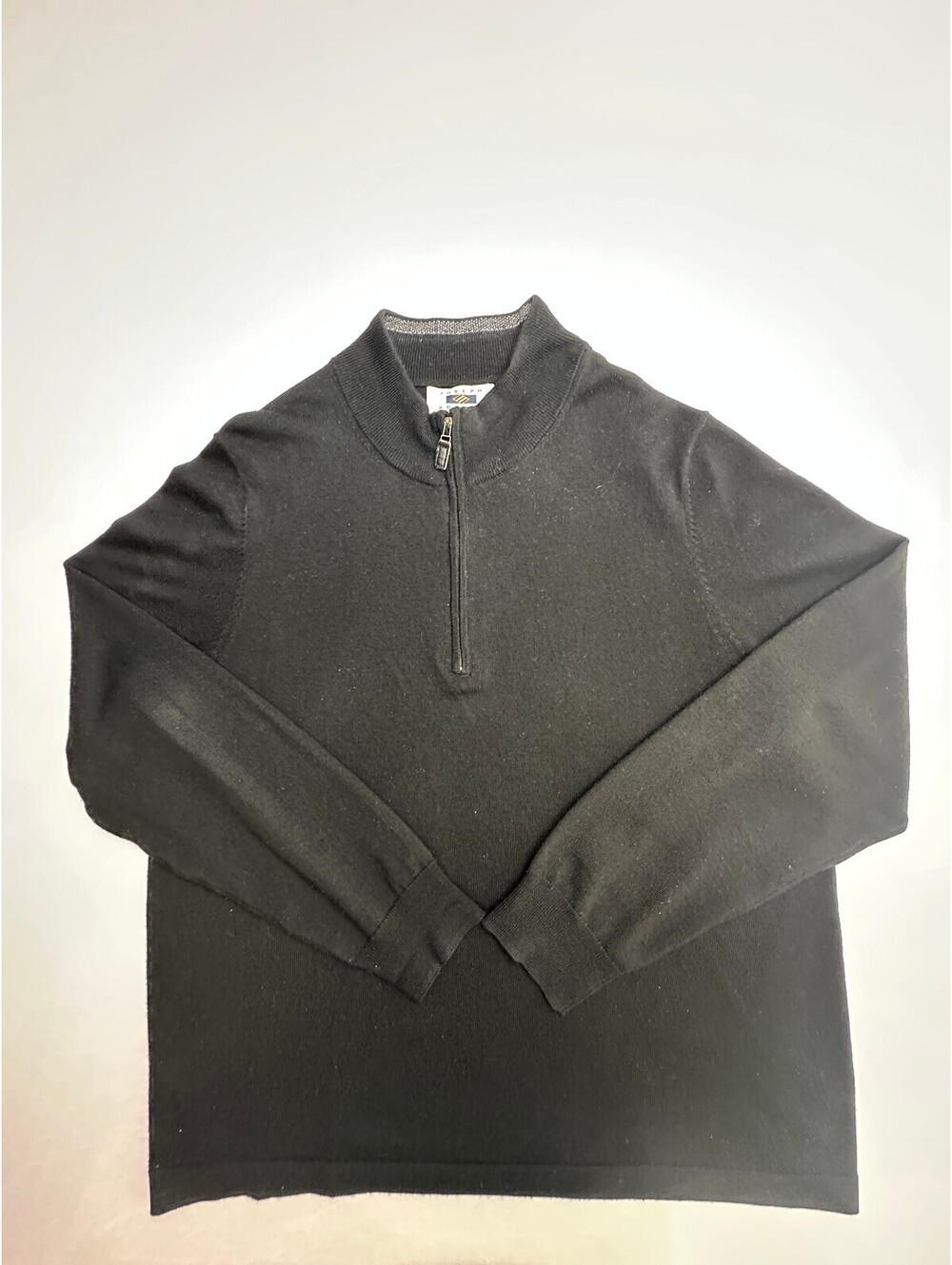 Joseph Abboud Mens Black 100% Merino Wool Zip Modern Fit XXL
